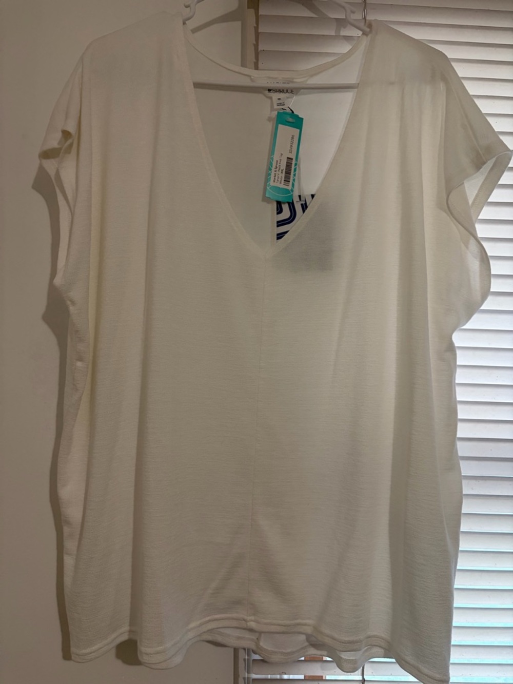 Market & Spruce White Blouse XXL V-Neck Knit Top NWT Stitch Fix